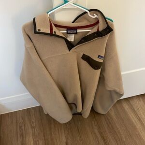 patagonia | synchilla snap-t tan chest pocket fleece pullover jacket men's sz M